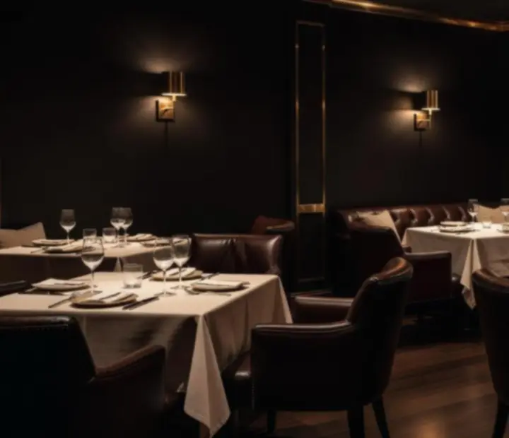Dimly lit private lounge with leather seating and a refined poker table at Blindsand Brasserie